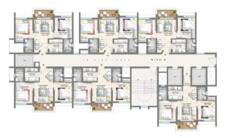 Floor Plan - Tower 3 | Wing D